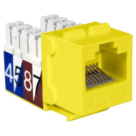 Quest Technology International Cat5E Slim-Style 90 Degree Keystone Jacks, 8P8C - Yellow NKJ-5505